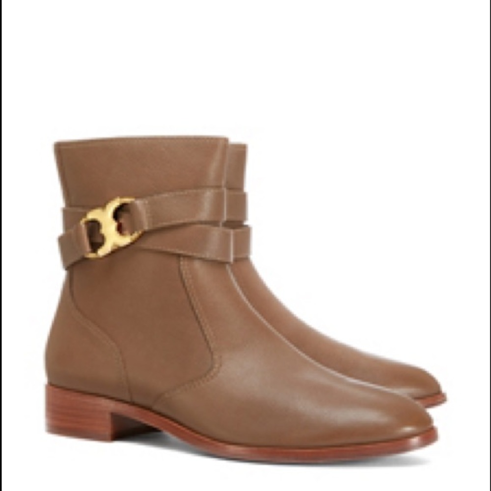 Tory Burch River Rock Gemini Link Flat Booties size 9